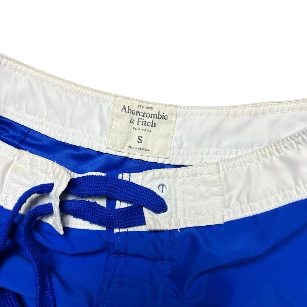 Abercrombie Fitch Shorts Blue Beach Board Swim Volley Moose Drawstring Men’s S - Picture 3 of 5